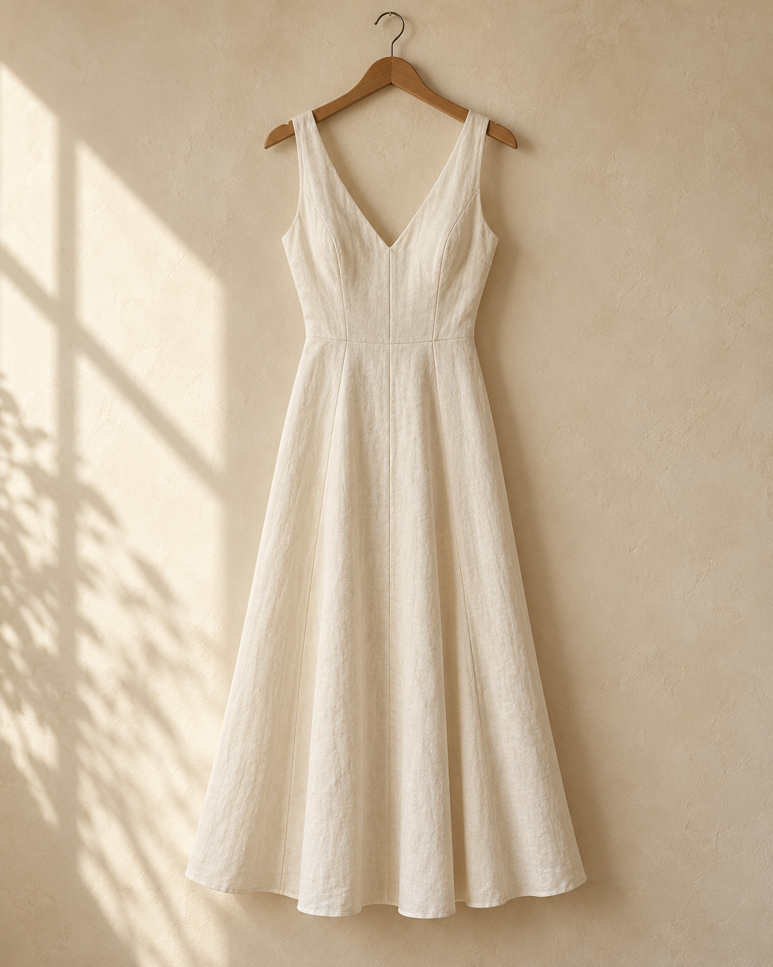 Vestido ilustrativo em tom marfim